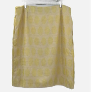 Louis Feraud Wool A Line Skirt in Yellow with Piping - Size 16